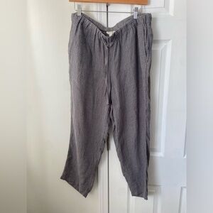 New EILEEN FISHER Organic-Linen Pucker Cropped Wide-Leg Pants Garnet Hill PL